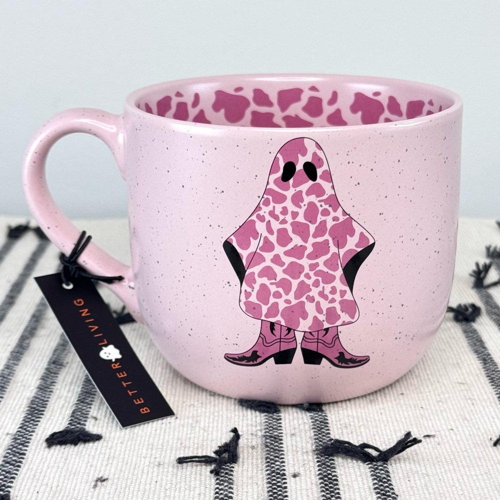 NEW Better Living Leopard Cowgirl Ghost Halloween Mug